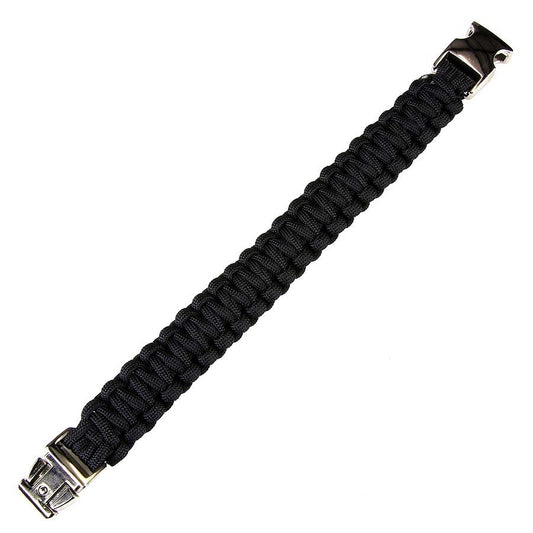 Brățară Paracord silver buckle K2139 Negru - Versatilitate Tactică Esențială