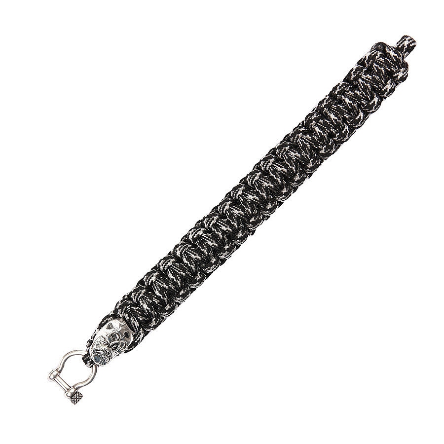 Brățară Paracord Skull Beard Zilver/Chrome - Versatilitate și Stil Tactic