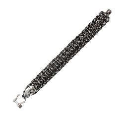 Brățară Paracord Skull Beard Zilver/Chrome - Versatilitate și Stil Tactic