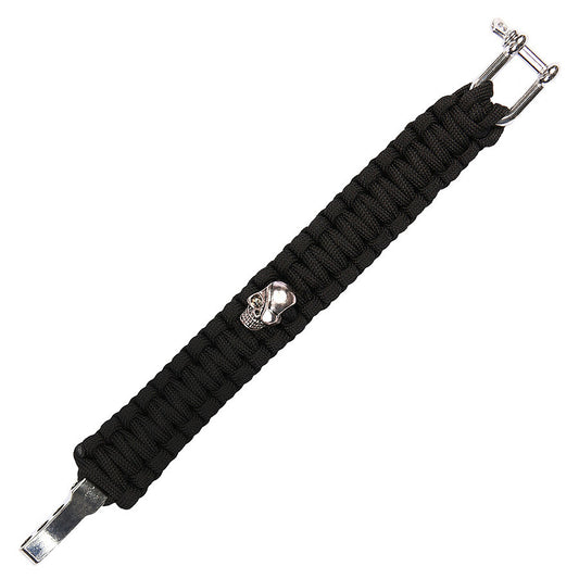 Brățară Paracord Skull Negru JYFPB10 - Unelte de Supraviețuire Esențială