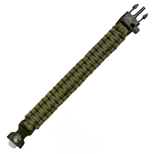Brățară Paracord Survival Kompas 8 inch Verde - Echipament Esențial