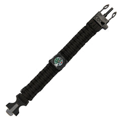 Brățară Paracord Survival Kompas 9 inch JYFPB03 Negru - Echipament Esențial Supraviețuire