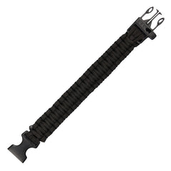 Brățară Paracord Whistle Buckle 9 inch Negru - Kit Supraviețuire Instant