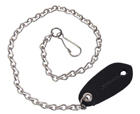 Breloc Lanț cu Karabiner și Piele Negru MFH - Oțel & Piele, Multifuncțional