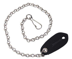 Breloc Lanț cu Karabiner și Piele Negru MFH - Oțel & Piele, Multifuncțional