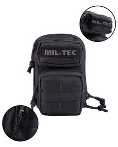 Breloc Mini Rucsac Mil-Tec Assault – 3 Buzunare cu Fermoar, Negru