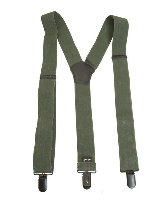 Bretele Elastice Mil-Tec cu Cleme Metalice – Reglabile până la 120 cm, Oliv
