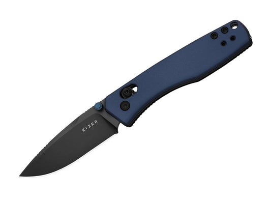 Briceag Aegis AEB-L Blue Aluminum DLC Kizer- Otel AEB-L, Maner Aluminiu Albastru