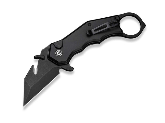 Briceag Amaroq Nitro-V Aluminum All Black CIVIVI- Otel Nitro-V, Spargator de Geam