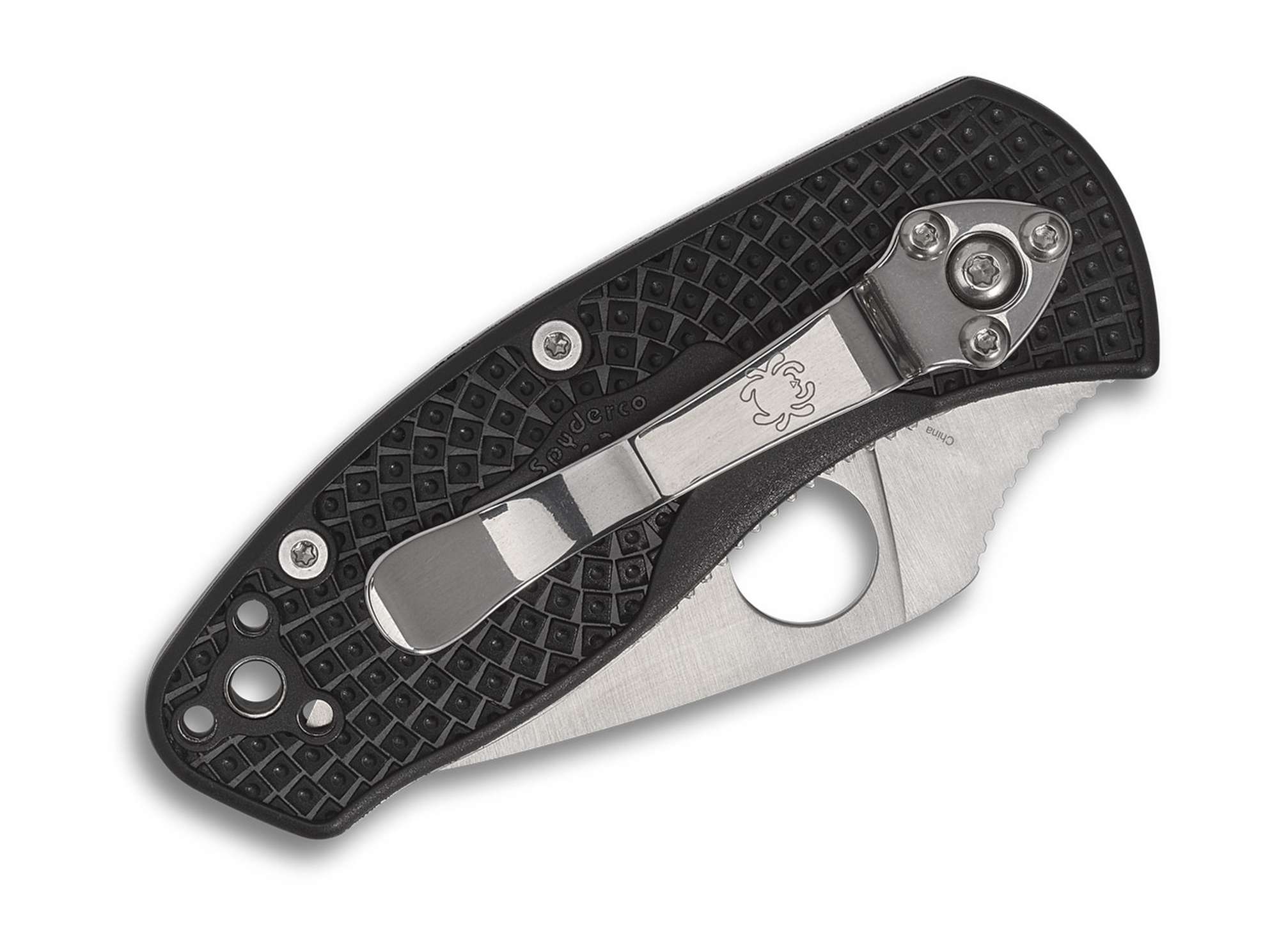 Briceag Ambitious Lightweight Black PlainEdge Spyderco- Maner FRN, Lama Robusta