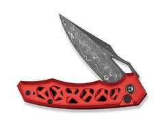 Briceag Anaaki Damascus Red Aluminum CIVIVI- Maner Aluminiu Rosu, Lama Damasc