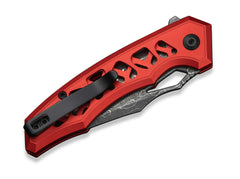 Briceag Anaaki Damascus Red Aluminum CIVIVI- Maner Aluminiu Rosu, Lama Damasc