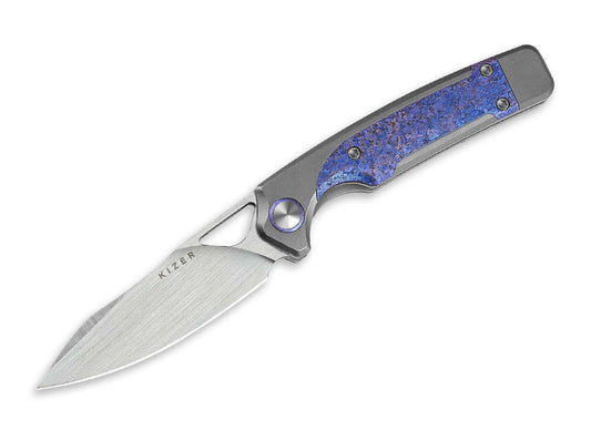 Briceag Ara S45VN Grey Ti Purple Snowflake Kizer- Lama S45VN, Maner Titan Gri