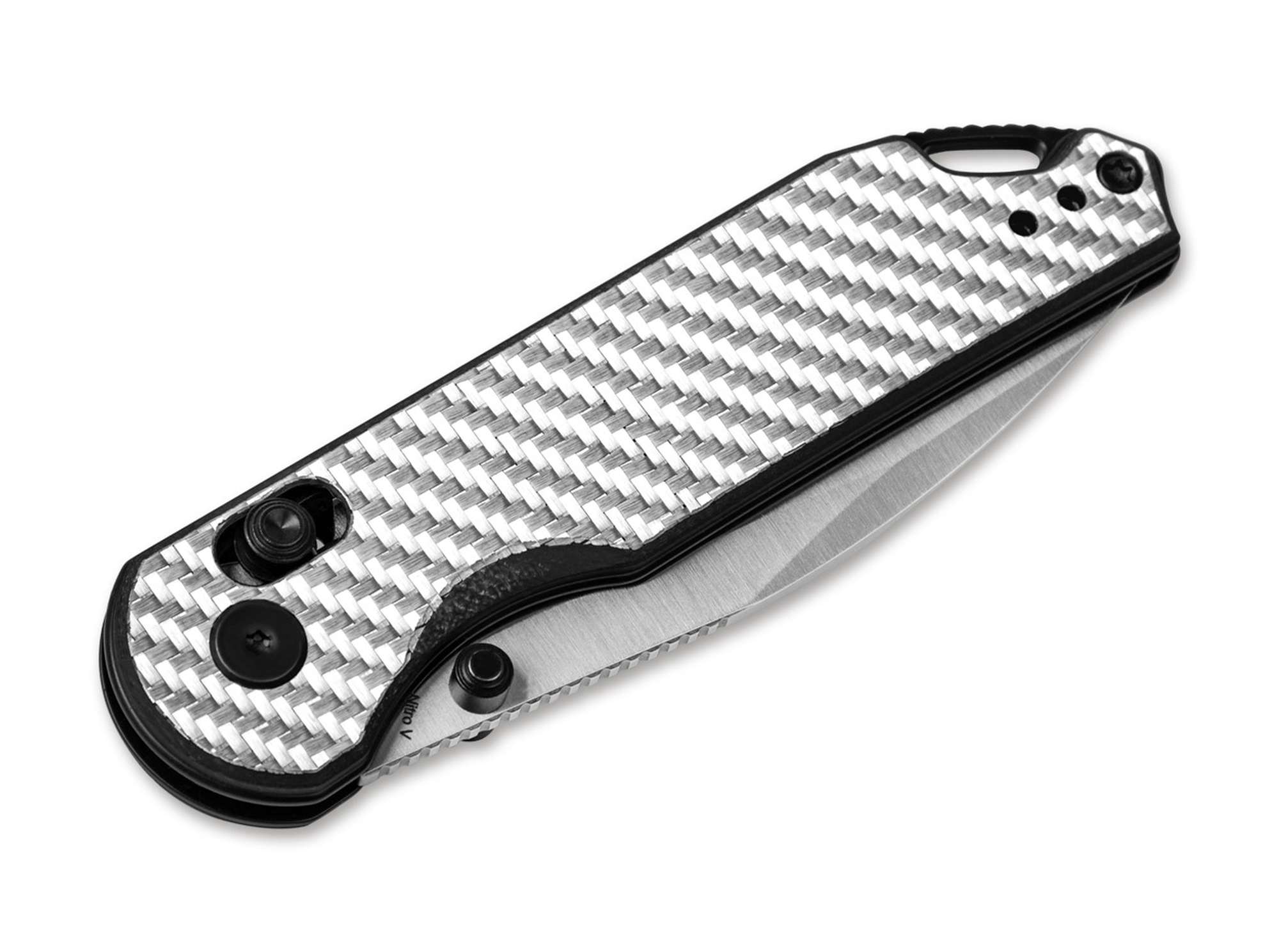 Briceag Assassin Nitro-V G10 CF Silver & Black Kizer- Lama Nitro-V, Maner G10 CF