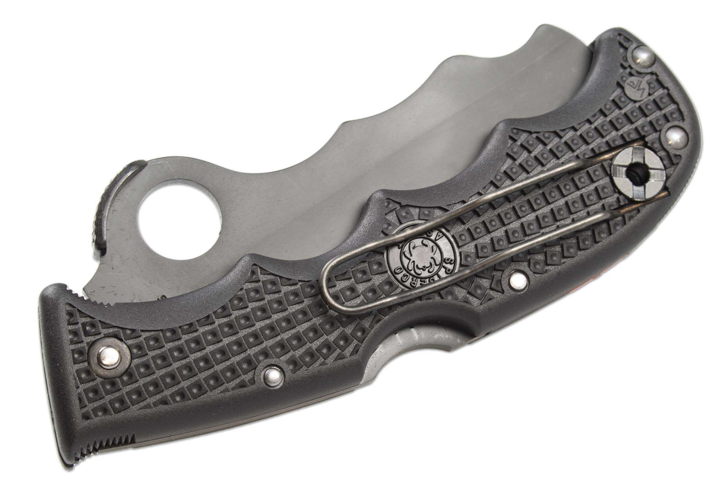 Briceag Assist Black Blade Combo Edge Spyderco- Ideal pentru Urgente, Lama VG-10