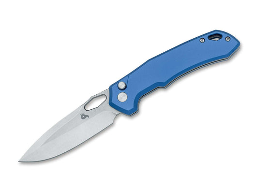 Briceag Atros Aluminum Blue BlackFox- Maner Aluminiu Albastru, Blocare Button Lock