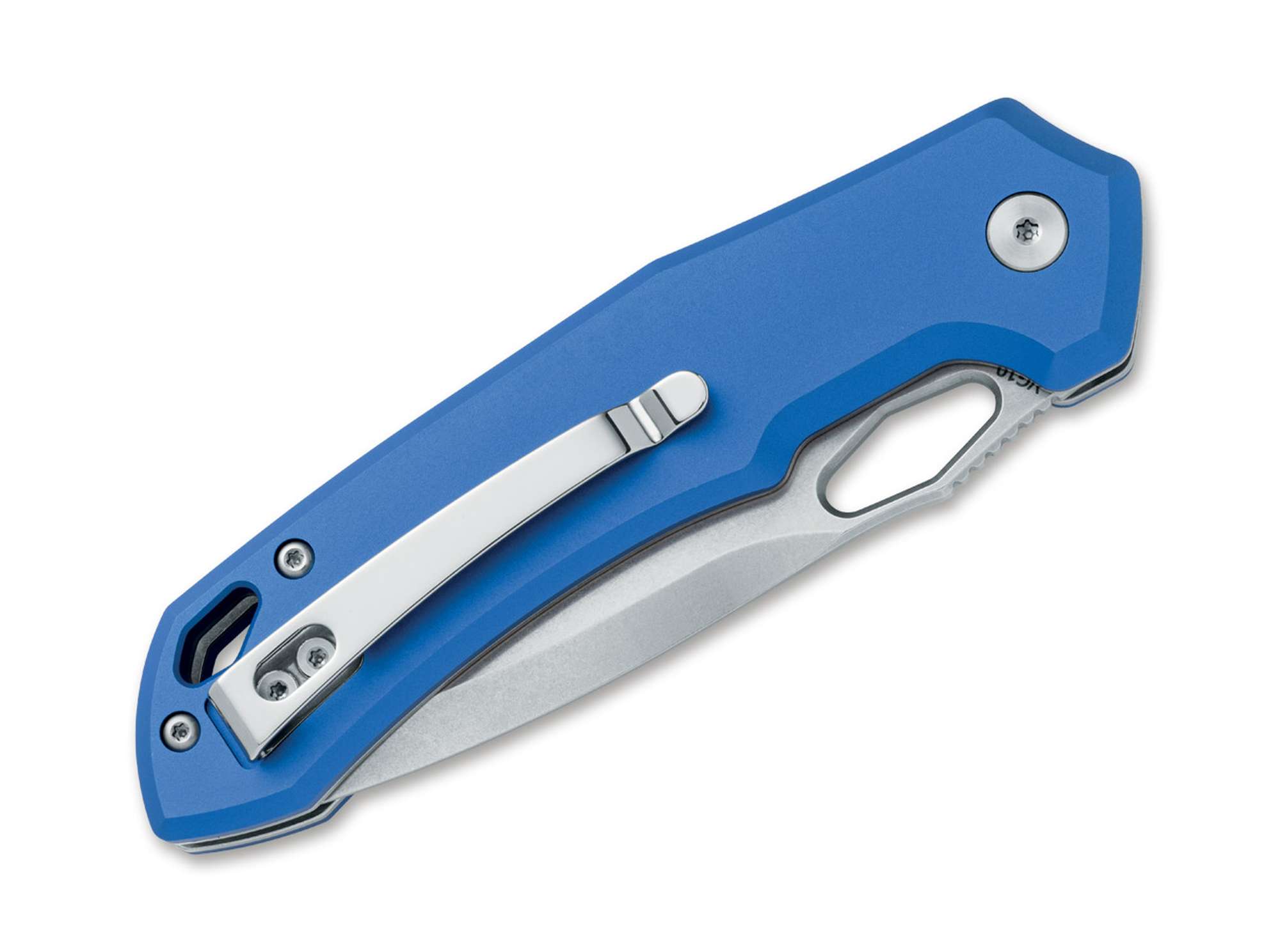 Briceag Atros Aluminum Blue BlackFox- Maner Aluminiu Albastru, Blocare Button Lock