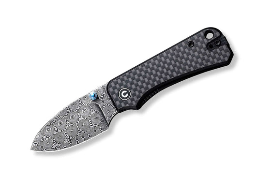 Briceag Baby Banter G10 CF Black Damascus CIVIVI- Lama Damasc, Maner G10 Carbon