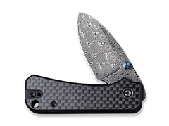 Briceag Baby Banter G10 CF Black Damascus CIVIVI- Lama Damasc, Maner G10 Carbon