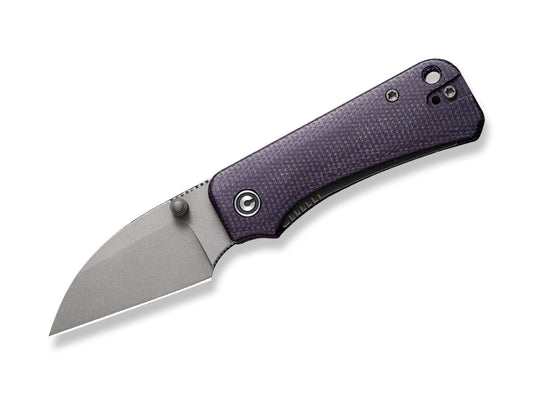 Briceag Baby Banter Wharncliffe Micarta Purple CIVIVI- Maner Micarta Mov, Lama Nitro-V