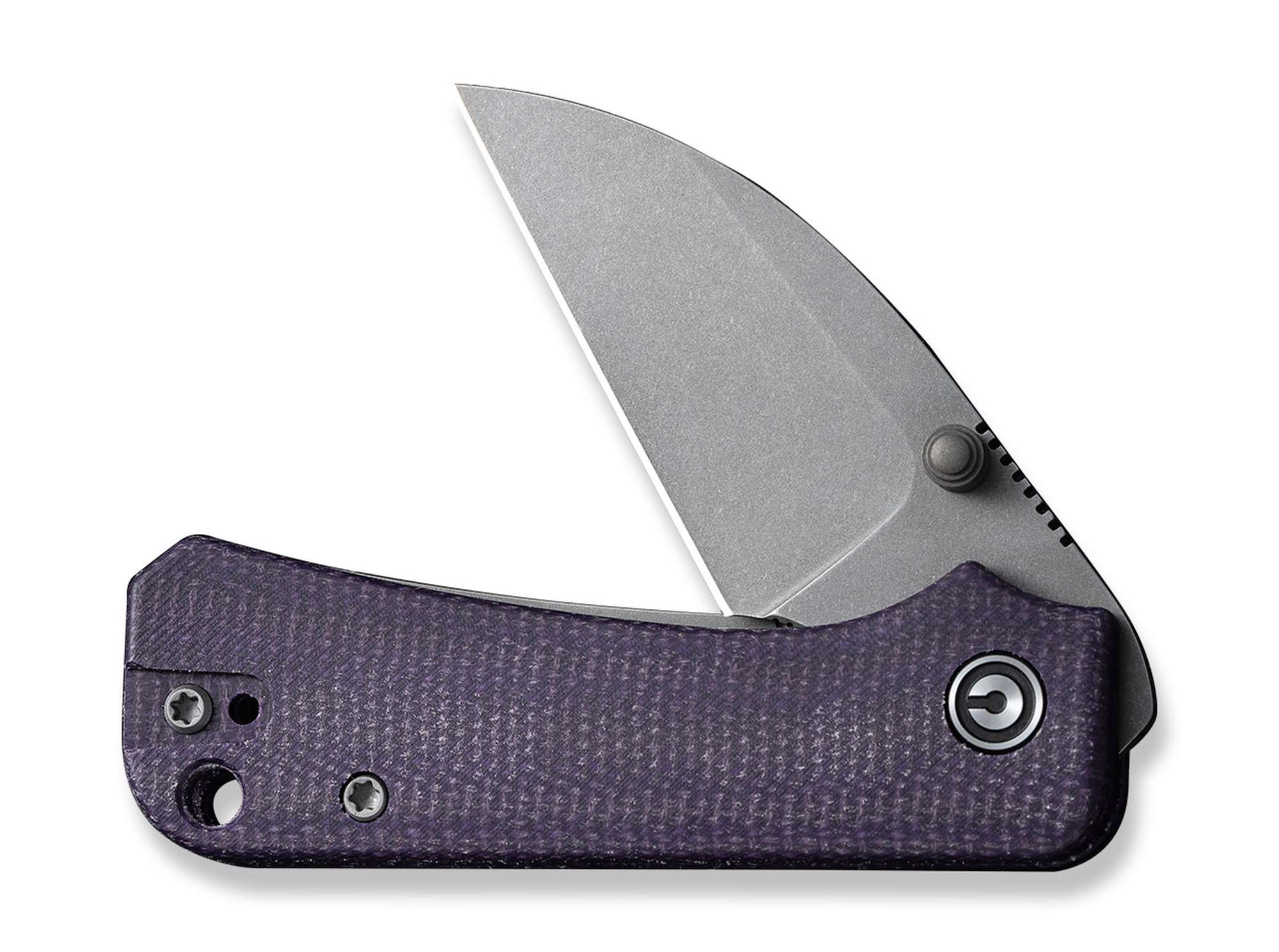 Briceag Baby Banter Wharncliffe Micarta Purple CIVIVI- Maner Micarta Mov, Lama Nitro-V