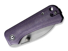 Briceag Baby Banter Wharncliffe Micarta Purple CIVIVI- Maner Micarta Mov, Lama Nitro-V