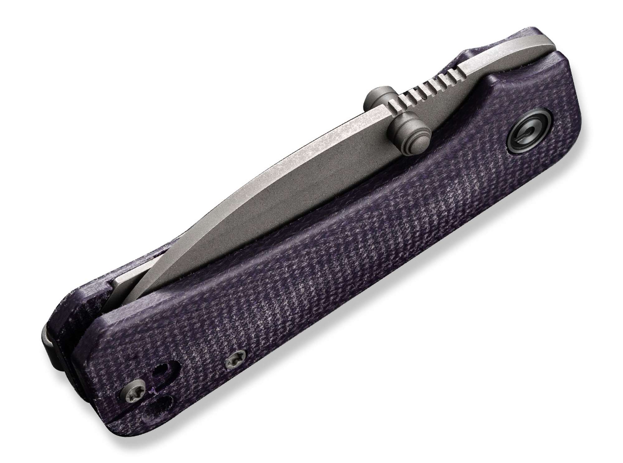 Briceag Baby Banter Wharncliffe Micarta Purple CIVIVI- Maner Micarta Mov, Lama Nitro-V