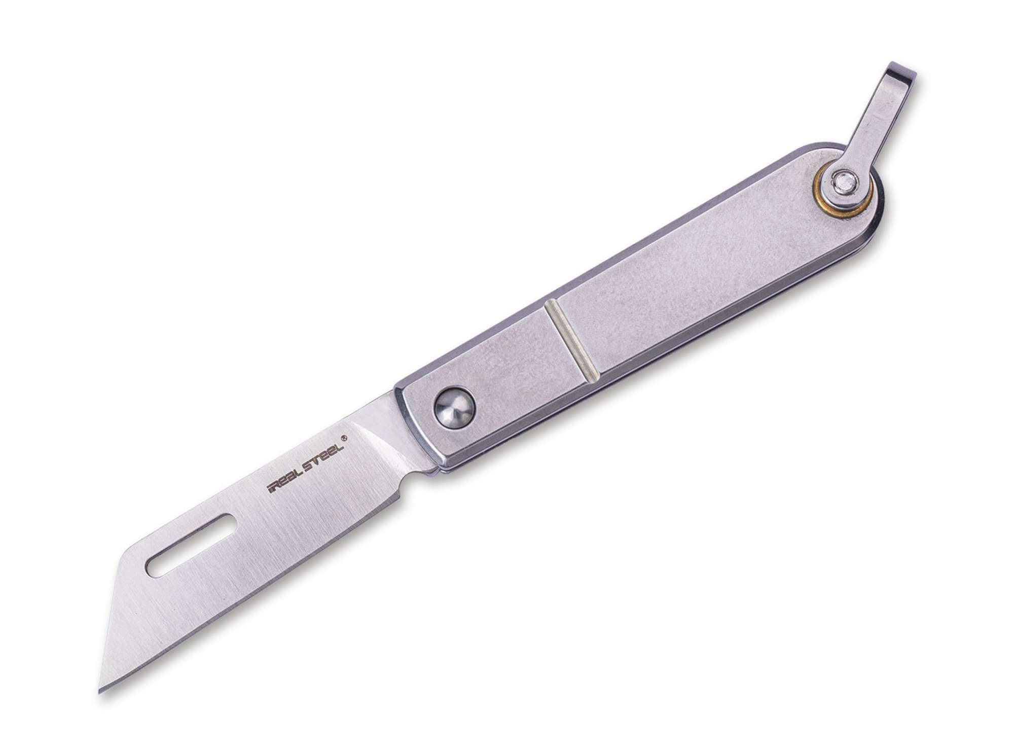 Briceag Baby Barlow Satin Real Steel- Dimensiuni compacte, Maner inox