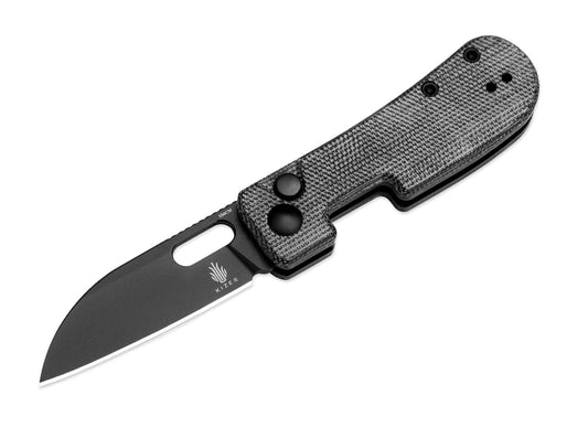 Briceag Banish Micarta All Black Kizer- Lama Sheepfoot, Mecanism Button Lock