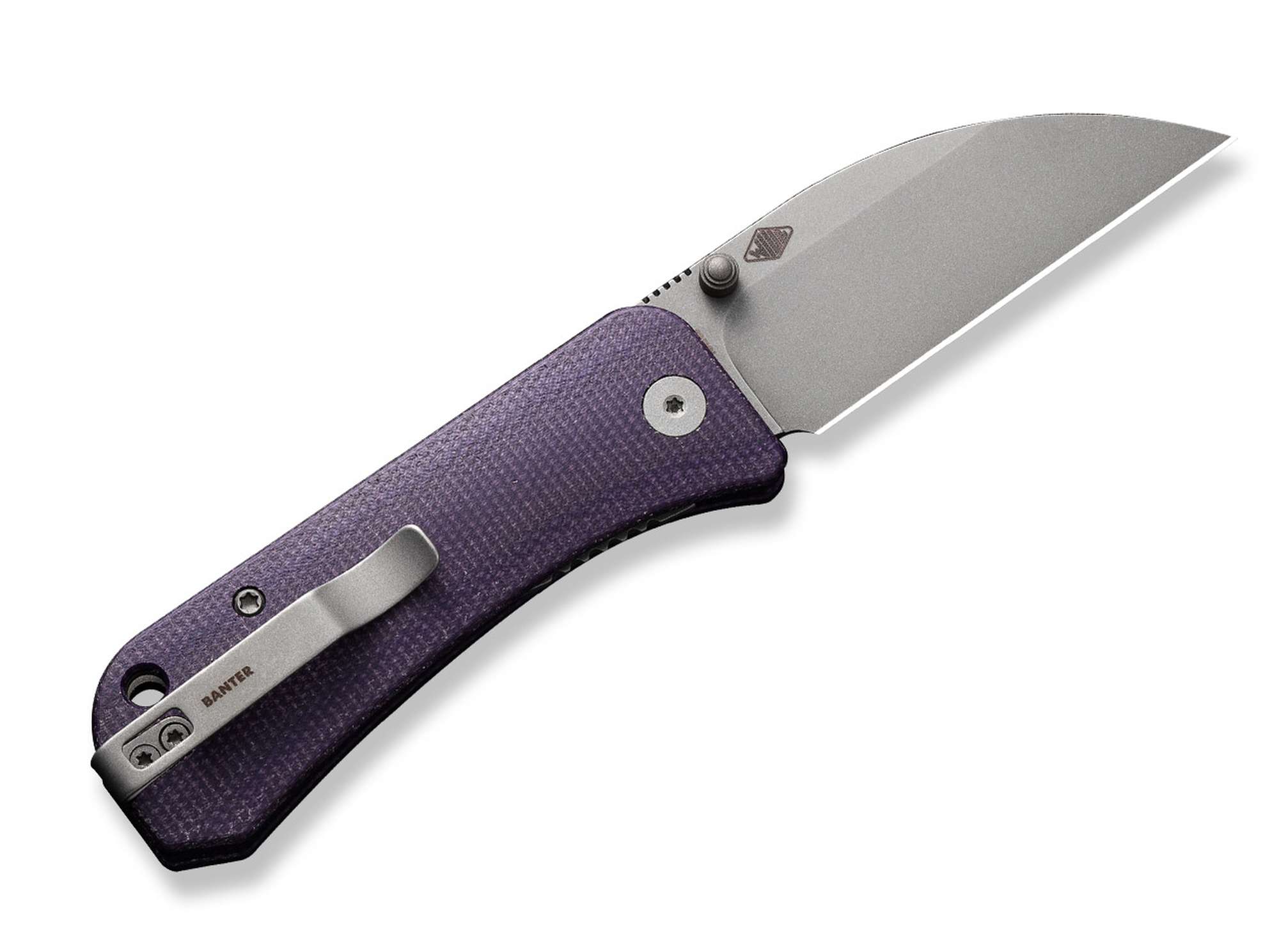 Briceag Banter Wharncliffe Canvas Micarta Purple WE Knife- EDC, Fiabil