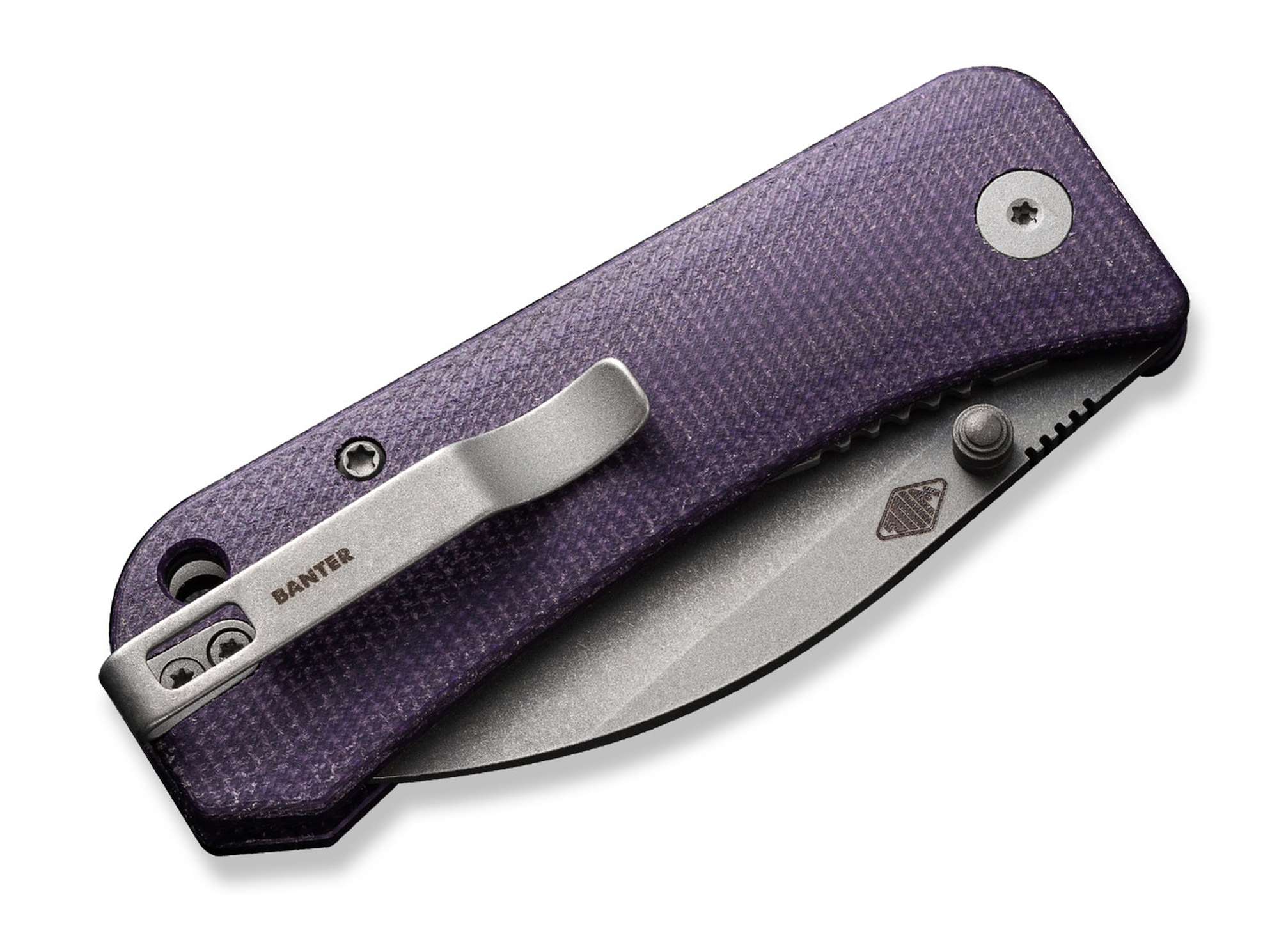 Briceag Banter Wharncliffe Canvas Micarta Purple WE Knife- EDC, Fiabil