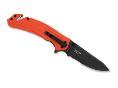 Briceag Barricade Serrated Orange GFN Kershaw- Lama Zimțată, Uneltă Salvare