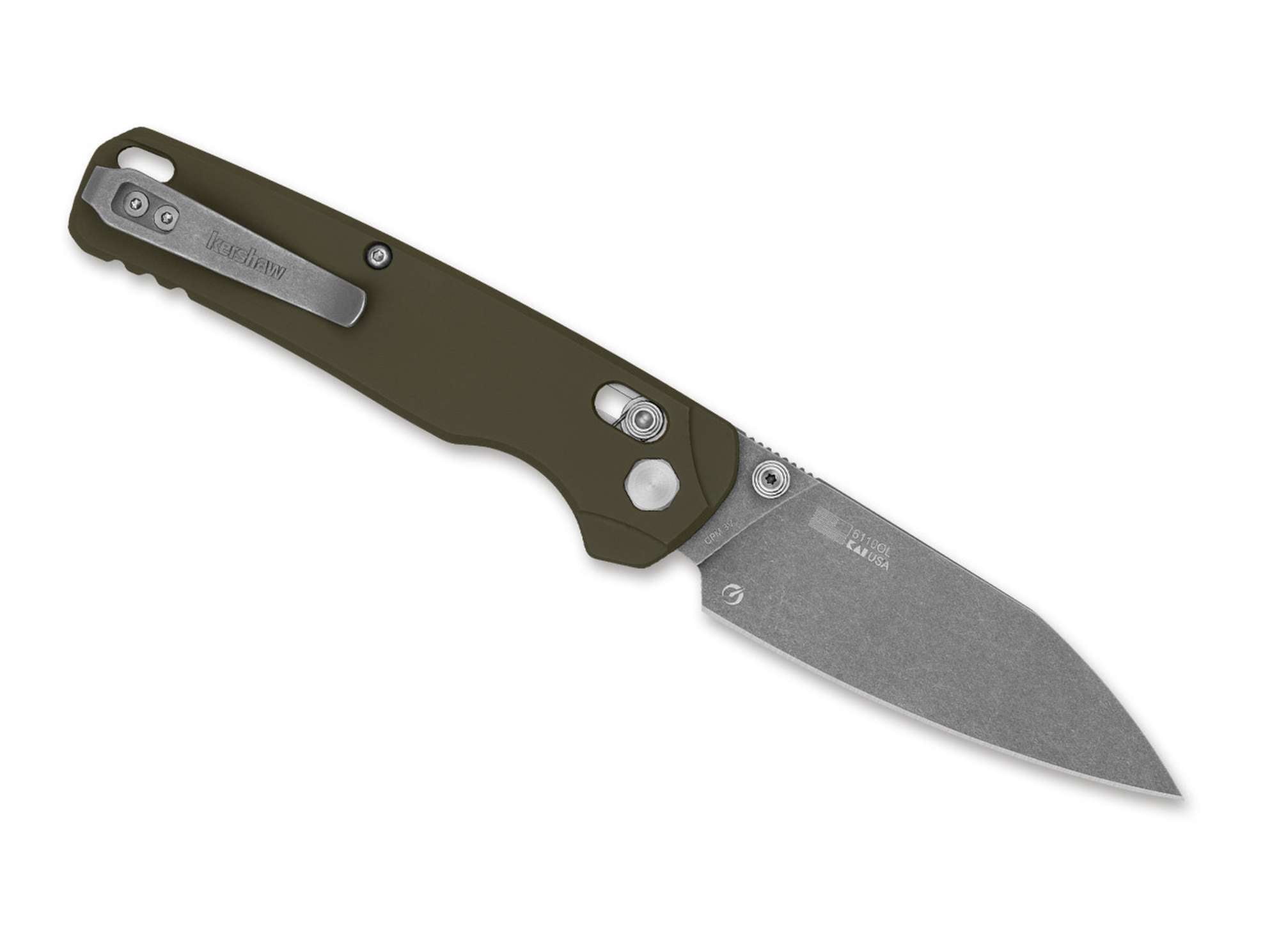 Briceag Bel Air XL Olive Aluminum 3V Coated WF Kershaw- Otel CPM 3V, DuraLock