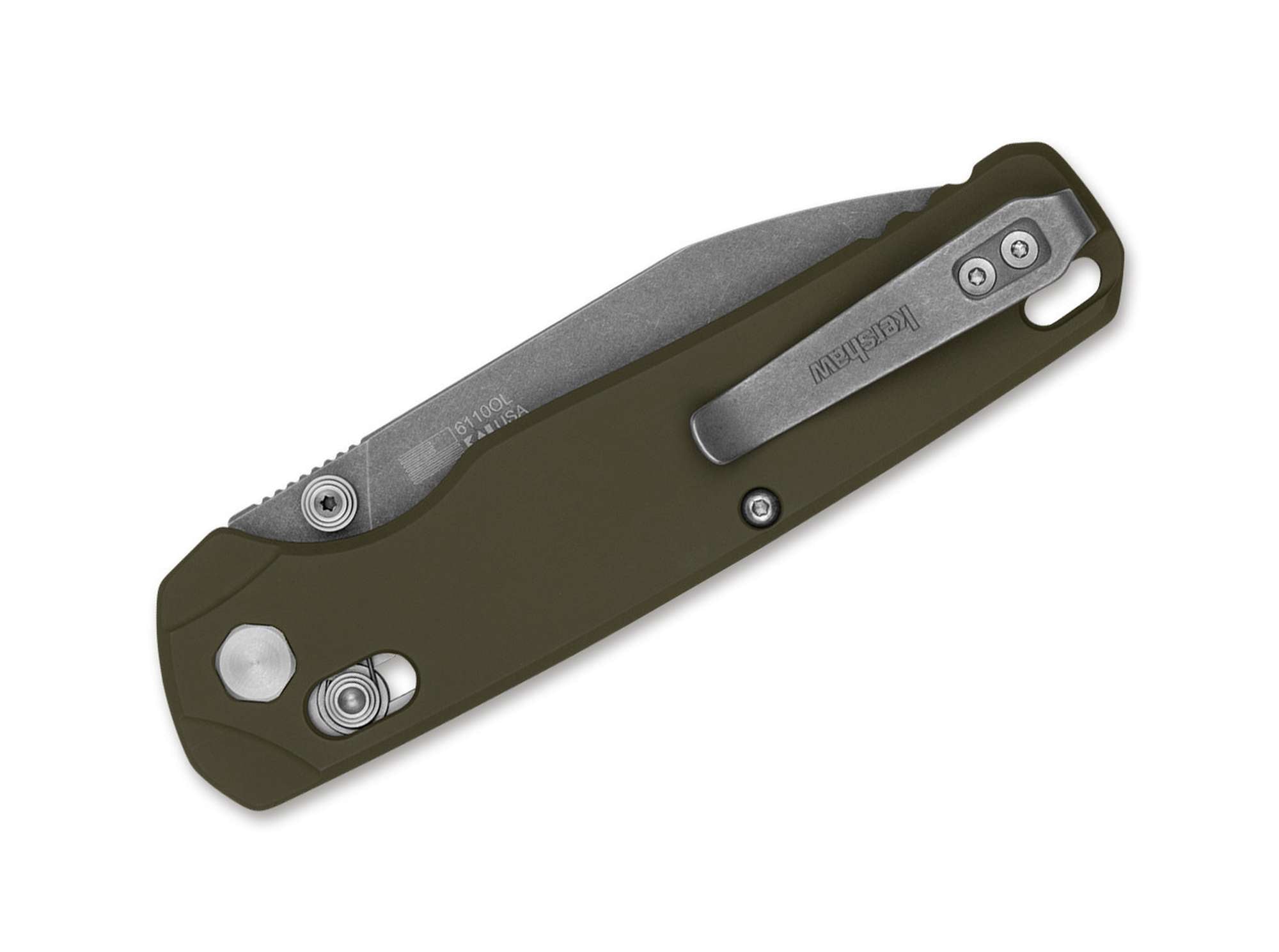 Briceag Bel Air XL Olive Aluminum 3V Coated WF Kershaw- Otel CPM 3V, DuraLock