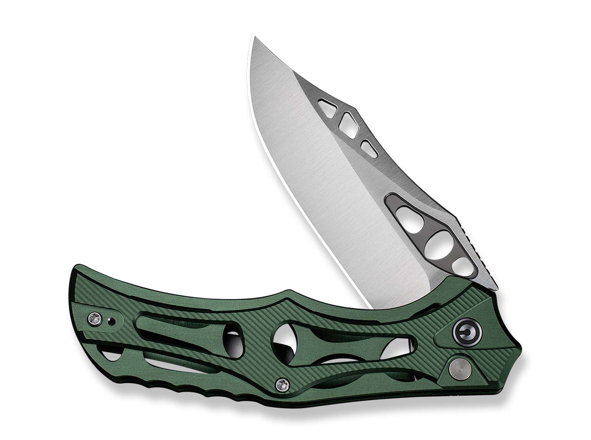 Briceag Biophase Nitro-V Green Aluminum CIVIVI- Maner Aluminiu Verde, Sistem Button Lock