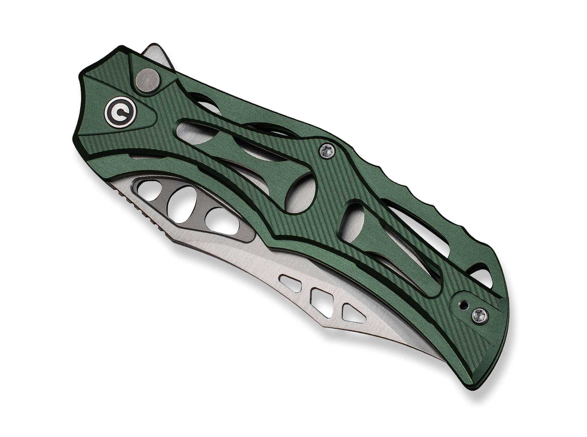 Briceag Biophase Nitro-V Green Aluminum CIVIVI- Maner Aluminiu Verde, Sistem Button Lock