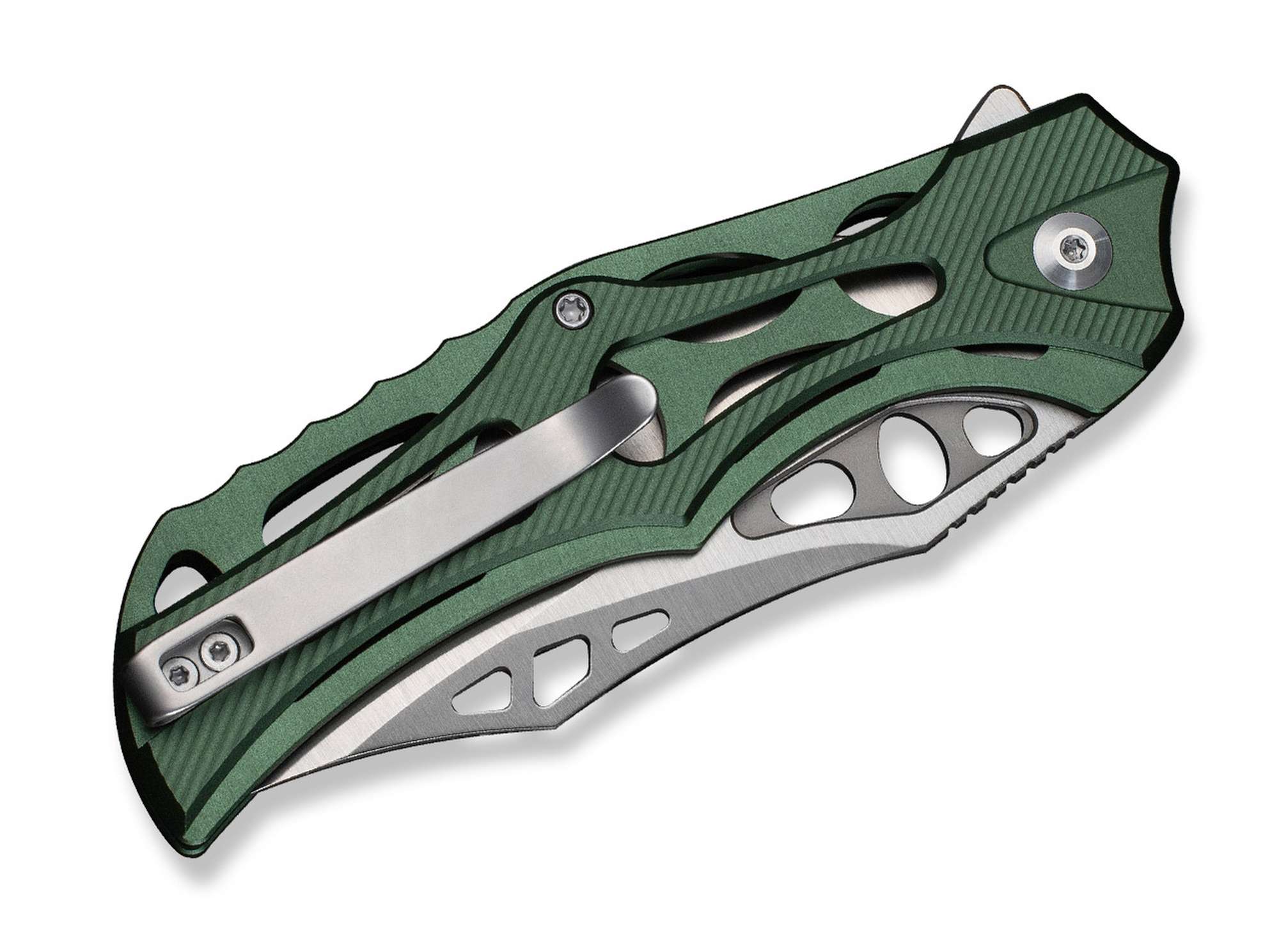 Briceag Biophase Nitro-V Green Aluminum CIVIVI- Maner Aluminiu Verde, Sistem Button Lock