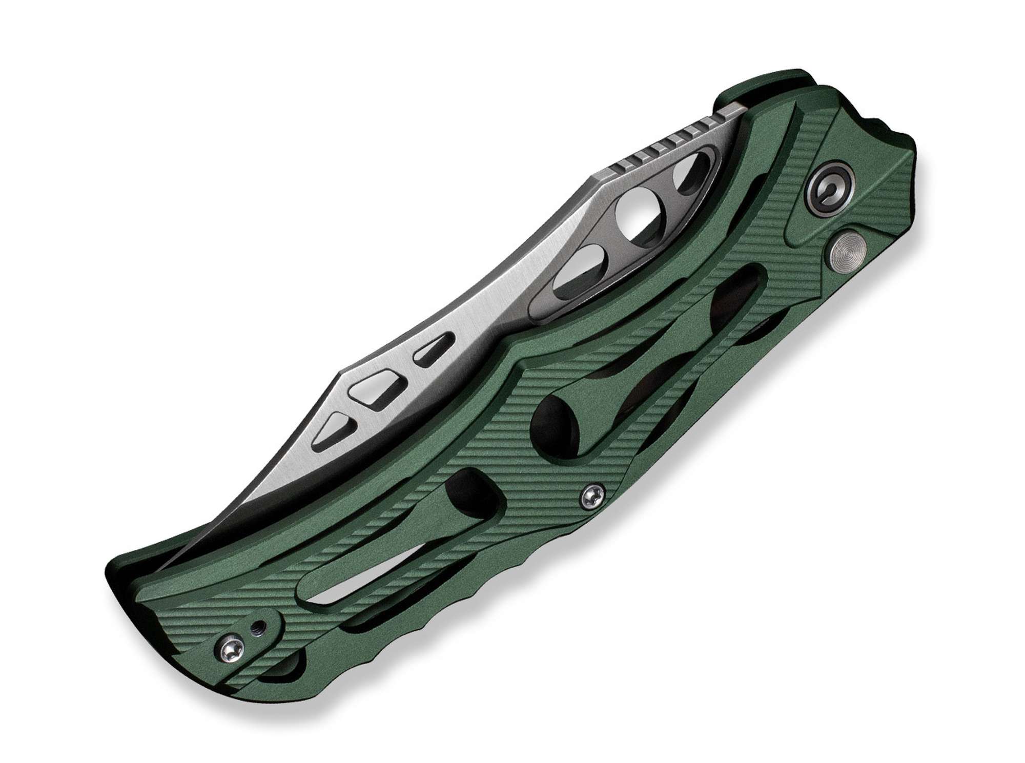 Briceag Biophase Nitro-V Green Aluminum CIVIVI- Maner Aluminiu Verde, Sistem Button Lock