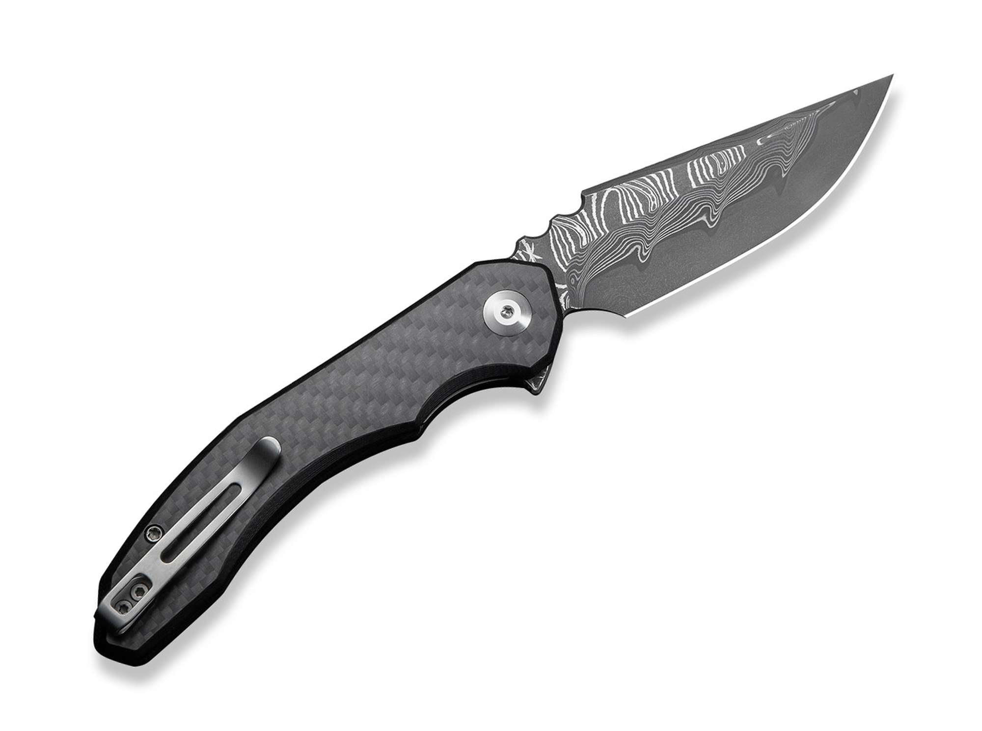 Briceag Bluetick Damascus Carbon & G10 CIVIVI- Lama Damasc, Maner Carbon & G10