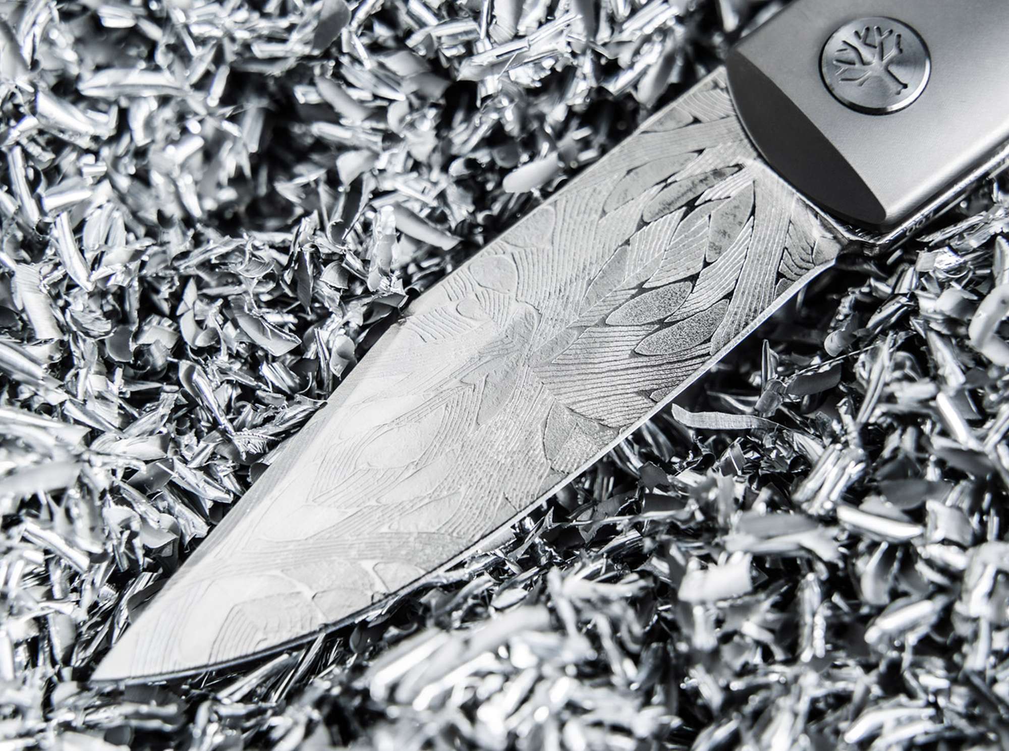 Briceag Böker BRLW Meteorite Damast Platinum Edition- Lama Damasc Meteorit, Acoperire Platină