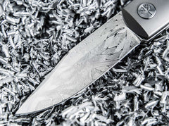 Briceag Böker BRLW Meteorite Damast Platinum Edition- Lama Damasc Meteorit, Acoperire Platină