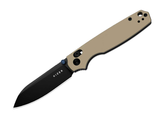 Briceag Böker Kizer Pokiman CD AEB-L Tan – Cuțit EDC Modern cu Clutch Lock