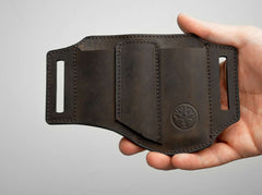 Briceag Böker Leather Holster ED-Three Brown Böker- Piele Nubuc, 3 Compartimente