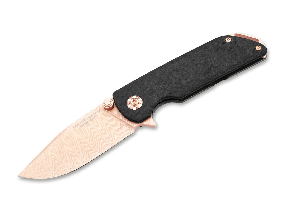Briceag Böker M4 Sherman Damast Rose Gold- Lama Damasc, Editie Limitata