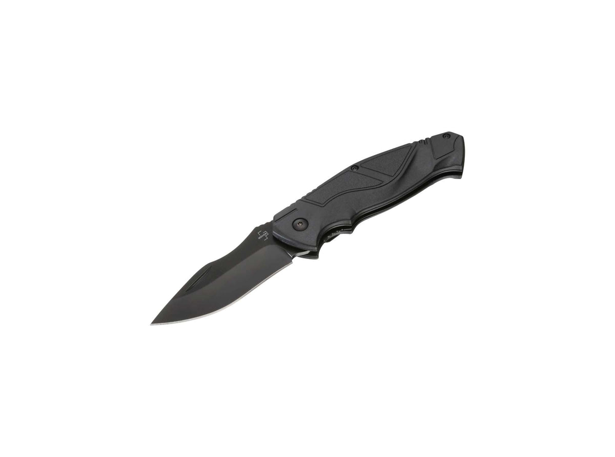 Briceag Böker Plus All Black Pro 42 – Cuțit Tactic EDC D2 Discret și Fiabil