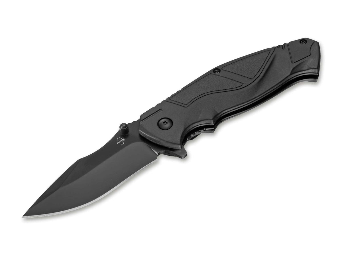 Briceag Böker Plus All Black Pro – Cuțit Tactic EDC D2 Discret și Fiabil