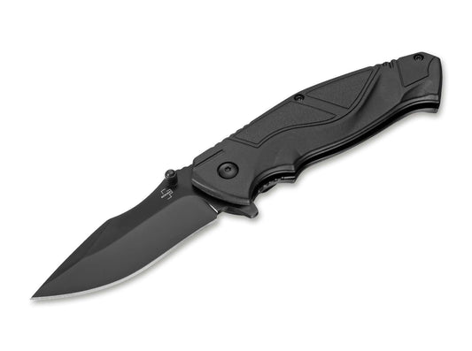 Briceag Böker Plus All Black Pro – Cuțit Tactic EDC D2 Discret și Fiabil