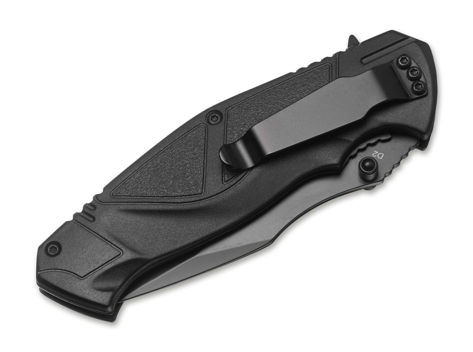 Briceag Böker Plus All Black Pro – Cuțit Tactic EDC D2 Discret și Fiabil