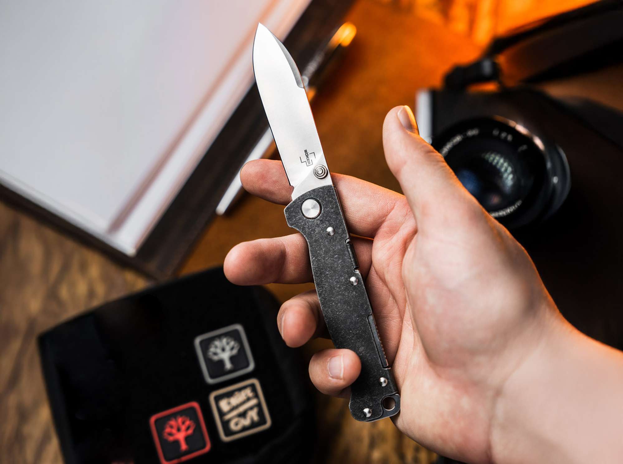 Briceag Böker Plus Atlas Droppoint TS Heinr. Böker Baumwerk GmbH- Lama D2, Utilizare EDC