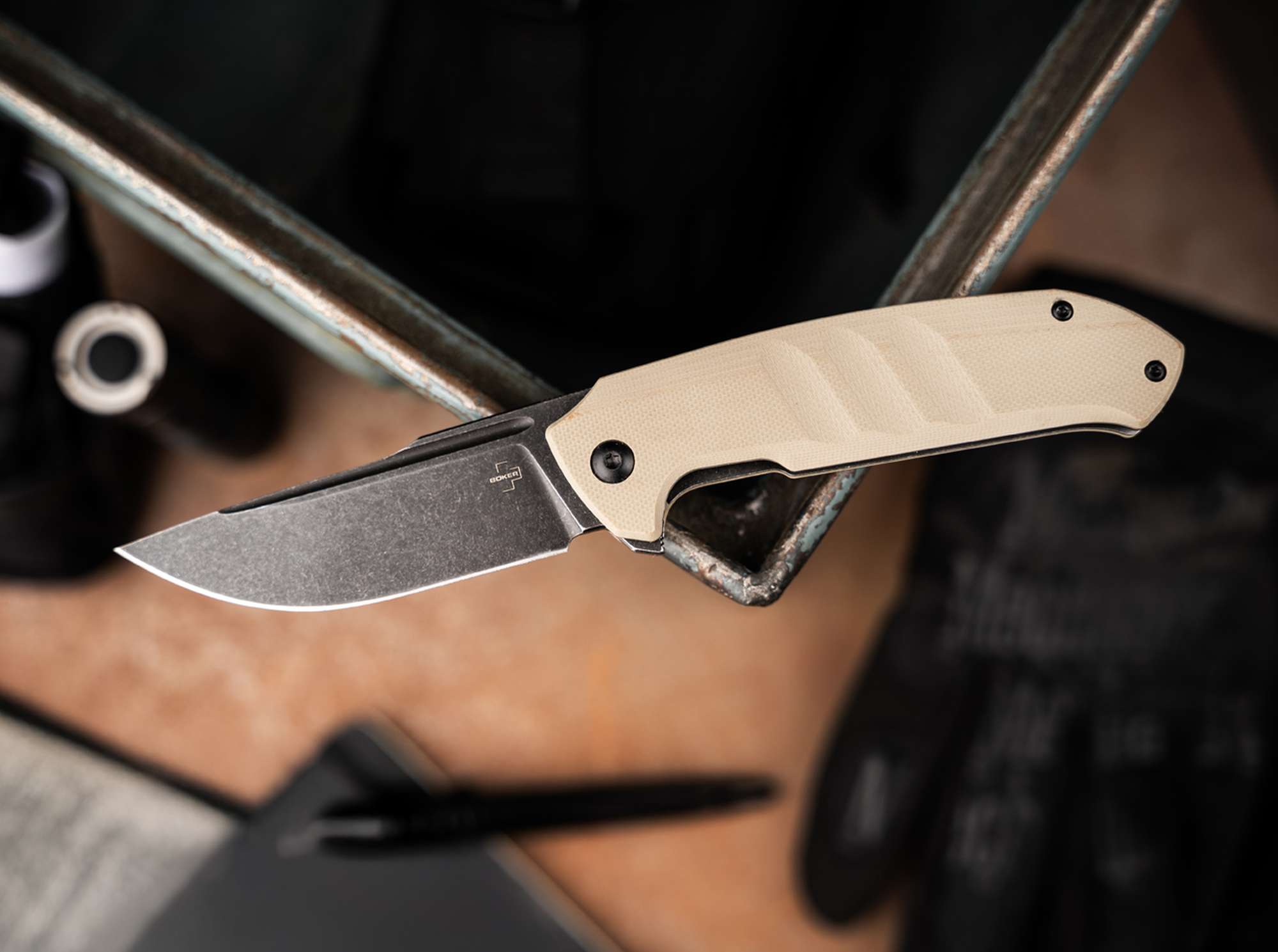 Briceag Böker Plus Barchan Böker- Lama 440B Stonewash, Maner G10 Ergonomic